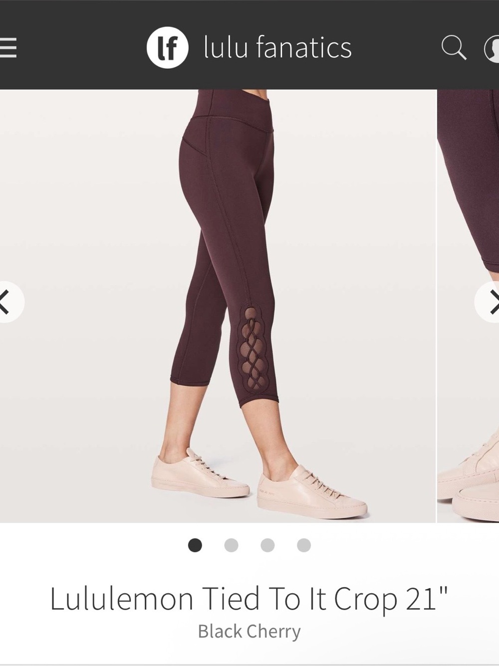 lululemon athletica Tied To It High-Rise Cropped Leggings in Black Cherry